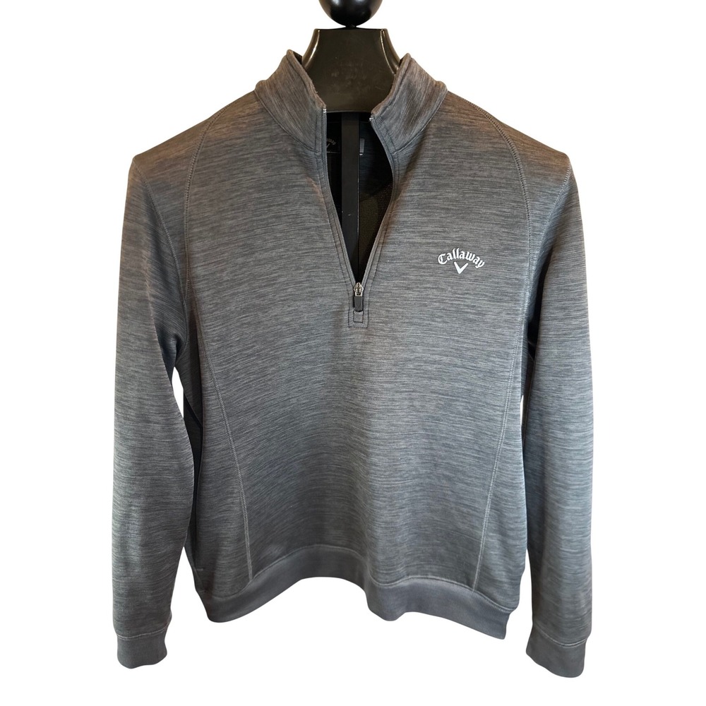 Callaway Mens Golf Pullover Sweater Gray Heather 1/4 Zip Long Sleeve M
